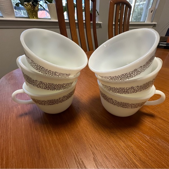 EVC - PYREX/CORNING - Woodland Brown - set of 6 - 8oz mugs - Picture 2 of 11